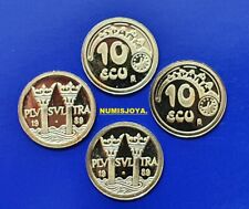 ESPAGNE année 1989. PIÈCE DE 10 ECU OR. Poids 3,45 gr. Troy 1/10 once. 16 mm.