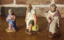 3 Anciens  Santons Creche Noel