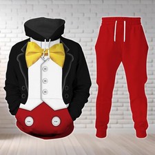 Mickey Mouse Tuxedo Cosplay Costume, Funny Mickey Hoodie Joggers, Disney Movie