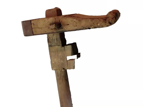 Antique wood and metal hand - and,