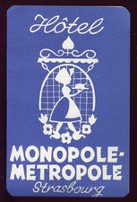 old advertising label suitcase suitcase hotel MONOPOLE METROPOLE STRASBURG