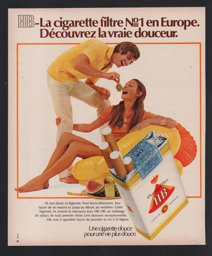 Publicite 1973 cigarettes - cigarettes, hb