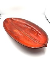 Grand Plat De Présentation Céramique Feuille Vintage Centre De Table Bel État