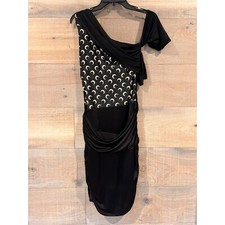 MARINE SERRE black Jersey body shelter draped dress Size L