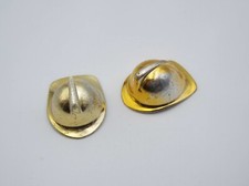 PLAYMOBIL (G11c01) FIREFIGHTERS - Lot of 2 Gold Helmets for Vintage Damaged Chef