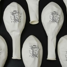 24 MIS QUINCE BALLOONS WHITE