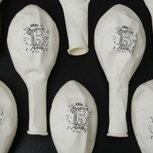 Mis quince balloons white - quince,