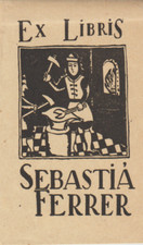 ex-libris SEBASTIA FERRER (anvil, blacksmith....)