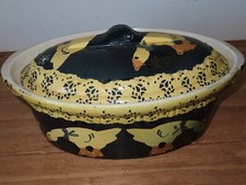 Large Terrine Dish Alsatian Pottery Geese