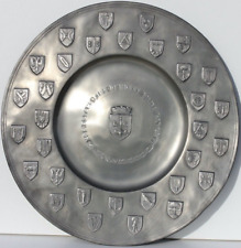 PLATEAU EN ETAIN - LE CHANT DES WALLONS - POTSTAINIERS HUTOIS - 43 cm - 2,940 kg