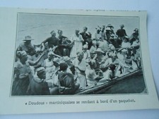 20th century engraving print blankets Martiniques going north of a liner