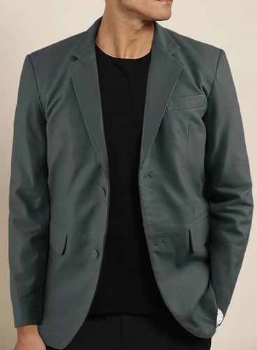 Blazer cuir noir pour homme - cuir,
