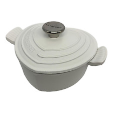 LE CREUSET Heart Shaped Chiffon White Cast Iron Cocotte Casserole Pot 19cm
