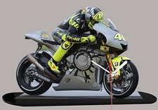 MINIATURE, MODEL CARS, MOTO VALENTINO ROSSI YAMAHA EN HORLOGE, rossi-06