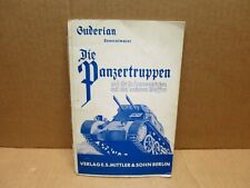WAR 1939-45 GUDERIAN General Die Panzertruppen book 1937
