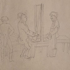 Joseph Simon Volmar Workers Letterpress Switzerland Unique Drawing 1820
