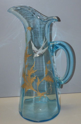 Ancien pichet verre bleu - pichet,