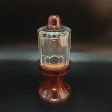 Antique 1920s Molded Glass & Bakelite Countertop Bistro Piston Mustard Bowl