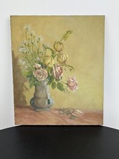 Peinture Toile Ancienne Fleurs