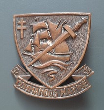Badge Béret Commandos Marine ORIGINAL Chauvet 1943 Insigne AB Paris circa 1960s