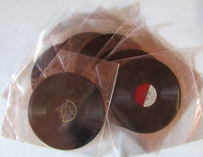 Lot de 10 disques vinyles 78 T sous pochettes plastique transparent Voir détail