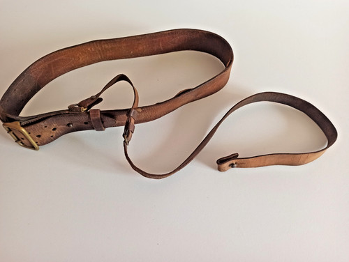 Ancien ceinturon baudrier cuir - baudrier,