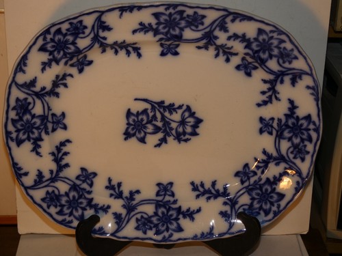 Grand plat faience minton - ,