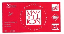 ticket ticket ticket used place concert MARILLION 1991 PARIS