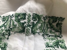 ANTIQUE HAND EMBROIDERED LINEN TABLECLOTH 1.10 X 2.25m