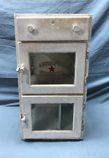 VTG Wood Wall Mount Medical Antiseptic Sterilizer Glass Cabinet Old 420-23B
