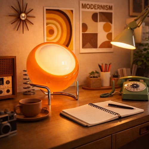 Lampe globe orange - lampe, –
