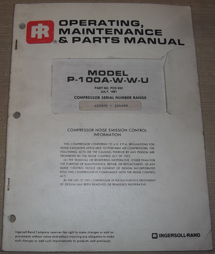 Ingersoll rand manuels - rand,