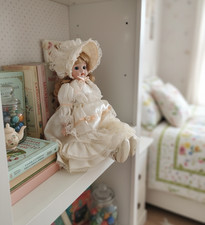 Vintage Porcelain Collectible Doll, Girl Room Decoration