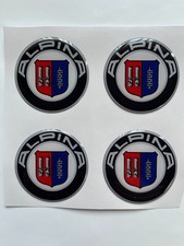 Alpina Wheel Cap Stickers Set – 4pcs 3D Domed Resin Center Cap Emblem Decals