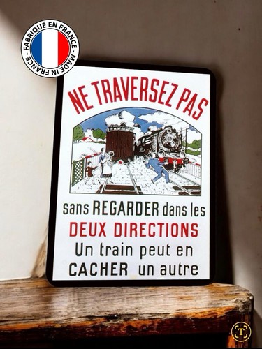 Plaque métal sncf - métal,