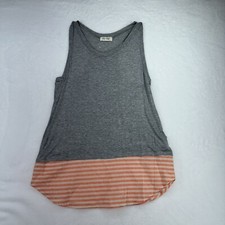 Bo Bel Tank Women’s Large Gray Orange Striped Accent Size L   NWOT