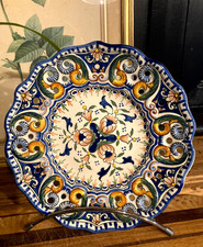 Assiette murale en céramique ajourée  et émaillée fait main Rouen France