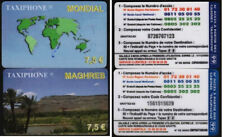 TAXIPHONE LOT 2 TELEPHONE CARDS MAHREB & WORLD €7.5