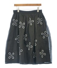 Jupe by JACKIE Knee-length Skirts BlackxWhitexNavy(Flower Pattern) 2200607012019