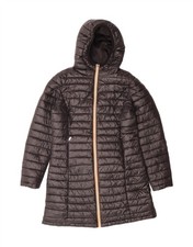 K-WAY Womens Reversible Hooded Padded Coat UK 18 XL Black Polyester AC01