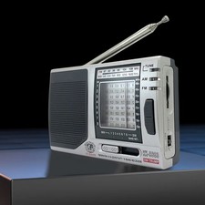 Radio AM FM SW à piles avec béquille pliante pour utilisation mains libres