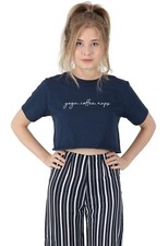 Yoga Coffee Naps Crop Top Tee Funny Slogan Hot Fitness Pilates Gym Sleeping 