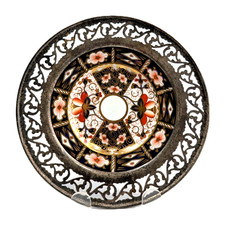 Royal Crown Derby Traditional Imari Plate Sterling 925 Rim 7.25"