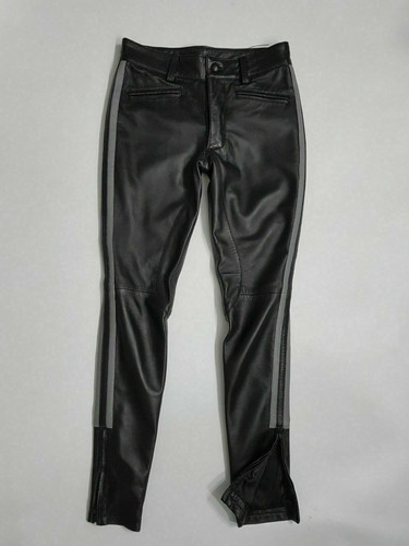 Pantalon cuir motard - pantalon, de