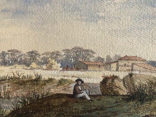 Peinture papier xixe - papier, ancien