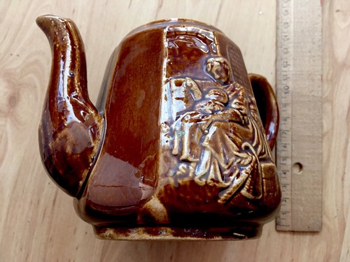 Pot cafe brun ancien motif - ancien,