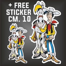 AUTOCOLLANT LUCKY LUKE decal + 1 FREE STICKER CM. 10