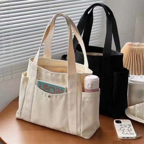 Stylish large canvas tote - tote, bag