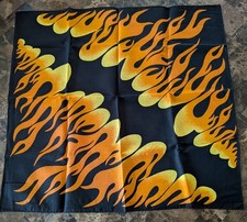 *Nice Black Bandana - Flames - 22'' X 21''