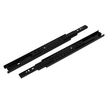 12'' Length 35mm Width 3-Section Ball Bearing Drawer Slides Rail Black 2pcs